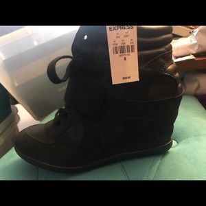Express Black High Heel Gym Shoes